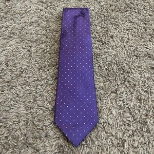 RALPH LAUREN Dotted Silk Repp Tie- Purple with White Polkadot